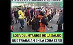 Voluntarios de salud levantan hospital de campaña, cerca de Plaza Italia, la zona cero, en Santiago